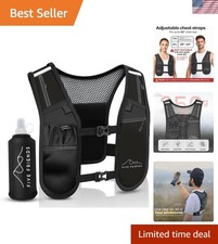 Running Vest with Water Bottle   Lightweight, Breathable Designed Reflective ...