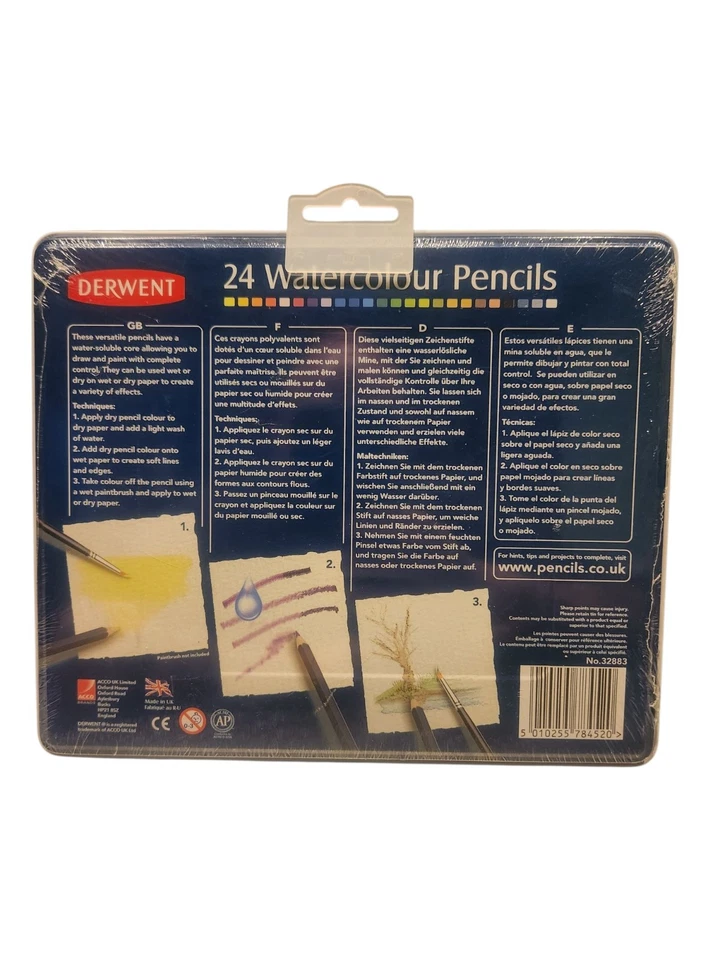 Derwent ACUARELA Artista Profesional Acuarela Lápices Juego de 24 Latas NUEVO  Foto 2 de 3