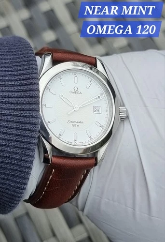 Omega Seamaster 120m Mens Watch 36mm NEAR MINT CONDITION pre Aqua Terra white