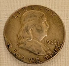 Franklin Half Dollar 1963 50C Silver 0.9 Fineness