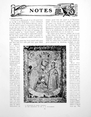 Alter Druck Notizen A Byzantiner (?) Tafelbild ausgegrabene Truhenseiten 1922