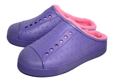 NATIVE Jefferson Cozy Kids Lined Mule Sneaker Size C-13 Violet Purple Rose Pink