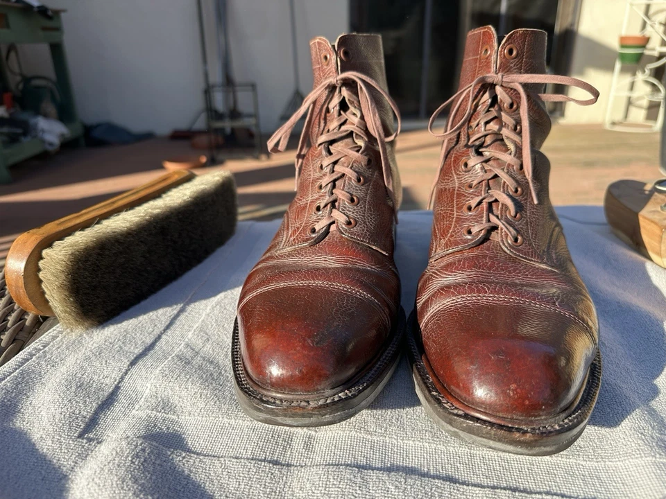 男式二战军官靴,俄罗斯苏格兰苏格兰谷物,猪皮? 分解。 — 第 3/4 张图片