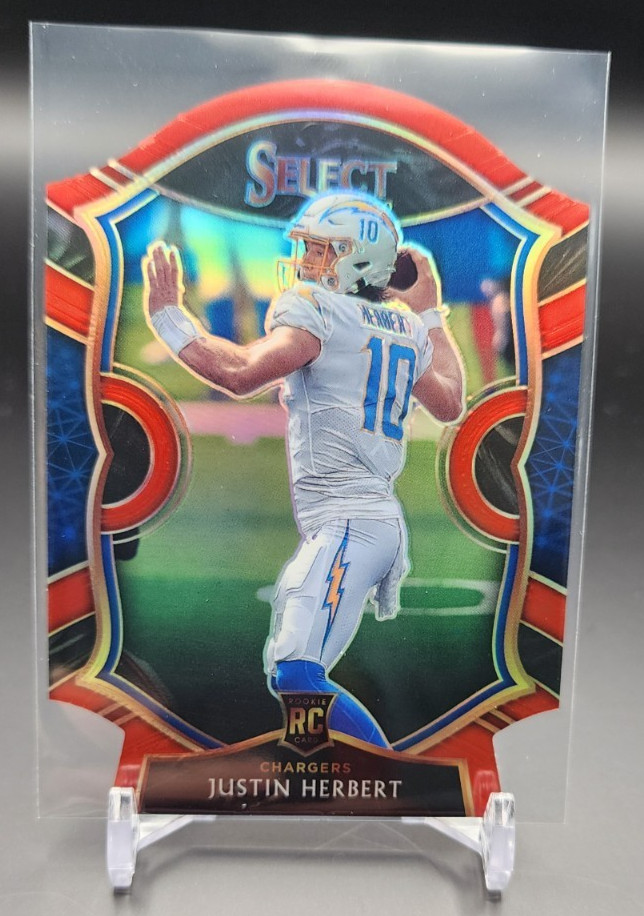 2020 Panini Select Justin Herbert RC Red Prizm Die-Cut #44 Concourse