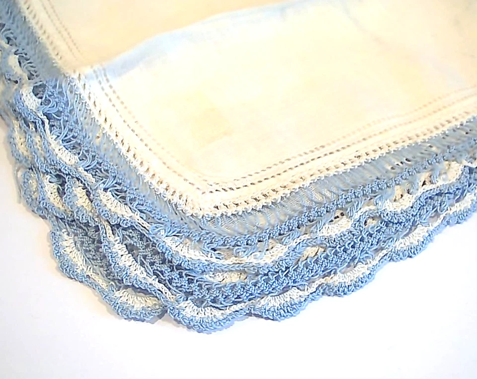 6 HERMOSOS PAÑUELOS VINTAGE CON BORDE DE GANCHILLO Foto 4 de 4