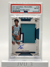 2021-22 PSA 8 NATIONAL TREASURES KAI JONES TRUE RPA /75 PATCH AUTO NBA 75TH