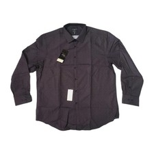 Calabrum Men's Performance Dress Shirt Wrinkle-Free XL Black/Micro dot pattern