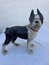 Vintage 9" Cast Iron Bull Dog Doorstop Door Stop Stopper Boston Terrier Over7lbs