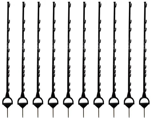 10 x 155cm Gallagher Horse Stirrup Electric Fence Post Terra (Brown)