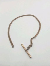 Vintage 12" Pocket Watch Chain FOB w T Bar