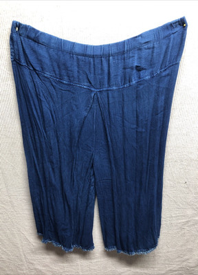 Avenue Womens Slit Pants Chambray Size 18/20 Raw Edge