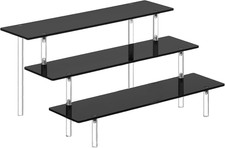 3 Tier Perfume Organizer Stand, Black Acrylic Risers Display Stands