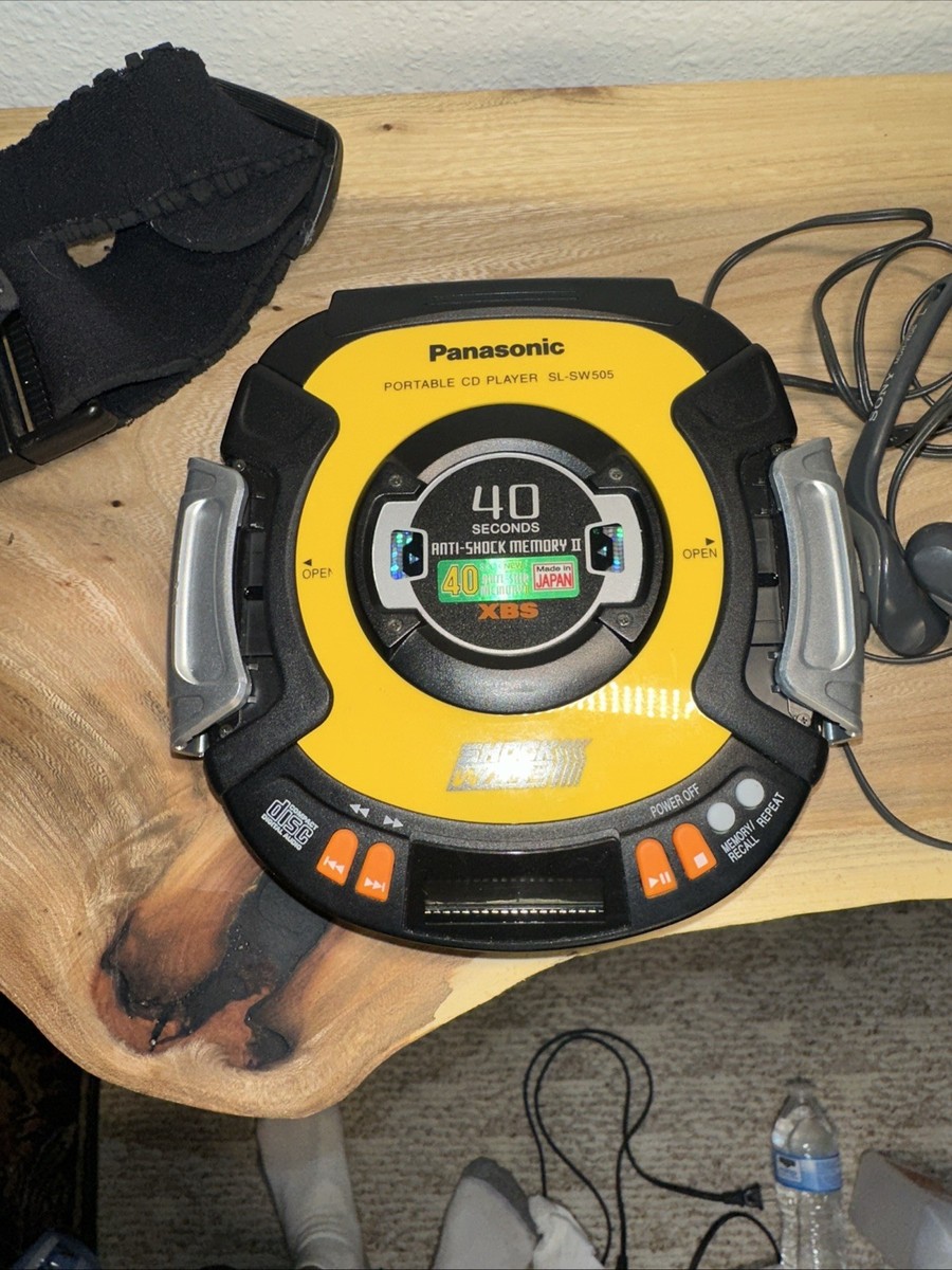 Panasonic SL-SW505 Portable Shock Wave Yellow CD Player Works