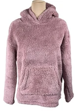 New 32 Degrees Fuzzy Hoodie Sweatshirt Dusty Pink Size S Small