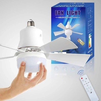 Moderner Deckenventilator mit LED Licht Fernbedienung Beleuchtung E27 Schlafzimmer Wohnen B22