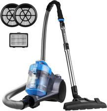 Bagless Canister Vacuum Cleaner, Lightweight Vac for Carpets and Hard Floors, W/