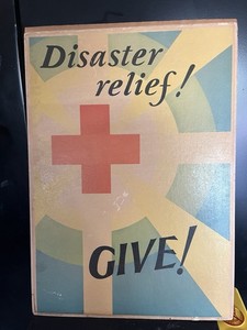 1929 American Red Cross Disaster Relief GIVE! Lithograph Poster
