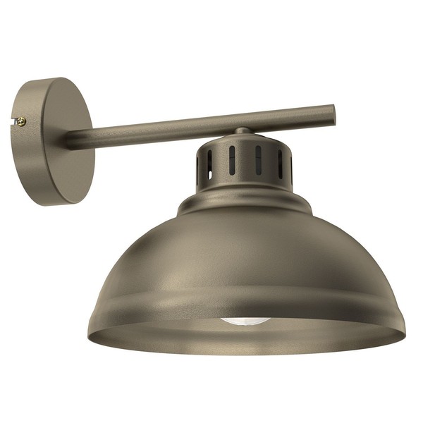 Wandleuchte KüChe Metall In Titanium Gold T:26 Cm E27 Loft Wandlampe Wohnzimmer-image