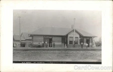 Mount Olive, Illinois IL R.R. Depot Original Vintage Real Photo Postcard RPPC