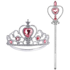 BIBUTY Princess Dress Up Accessories Crown Tiara for Free Size, Pink