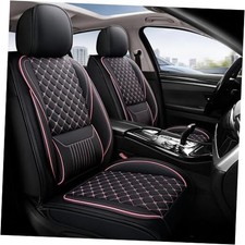 Leather Car Seat Covers,Full Coverage Seat Covers with Fix Full Set Black Pink