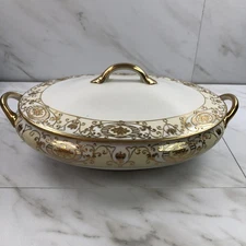Noritake 16034 / 175  CHRISTMAS BALL Oval Covered Serving Bowl & Lid ~ Vegetable
