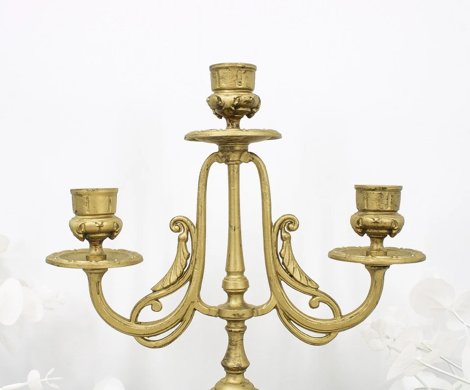 Chandelier ancien doré de style baroque - Photo 4/4