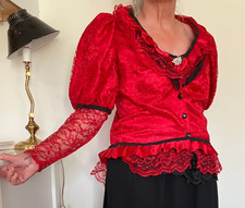Red and black Lacy Victorian Blouse