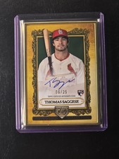 2025 Topps Gilded Gallery Of Gold Thomas Saggese Auto /25 RC St Louis Cardinals