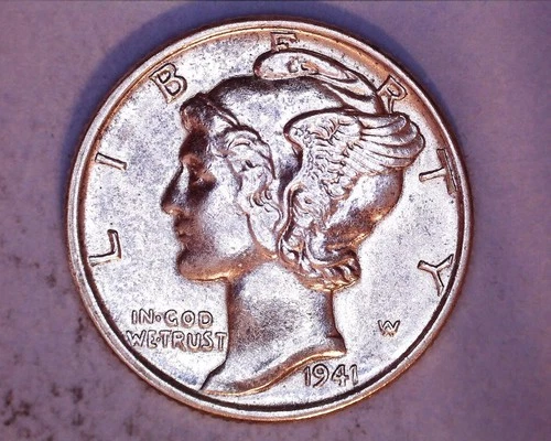 1941 Mercury Head Silver Dime  BU **214-6