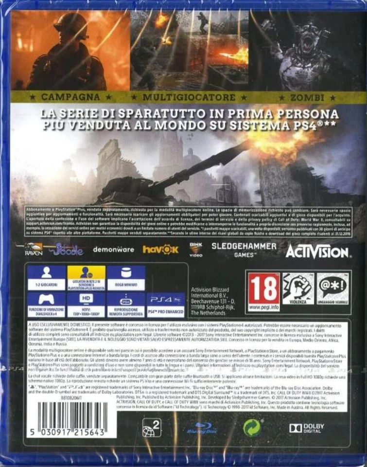 Call Of Duty World War II 2 Ps4 Italiano Gioco Playstation 4 Cod Ww2 Guerra Ita - Immagine 3 di 4