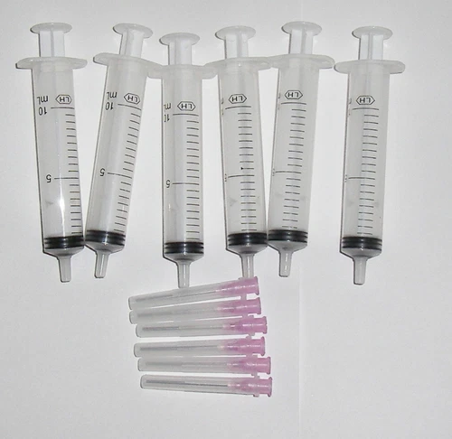 x6 10ml Syringes + Nozzles for Refilling your CISS or Refillable Cartridges 