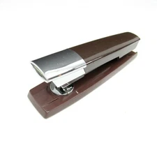 Vintage SWINGLINE 333 Midcentury Modern Chrome Atomic Stapler Retro Brown MCM