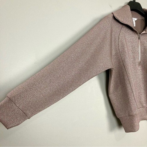 Spanx AirEssentials Shimmer Felpa Pullover Mezza Zip Donna Taglia L Metallizzata - Foto 5 di 10
