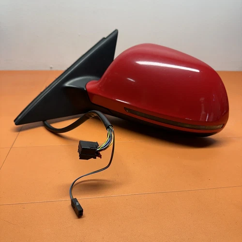 LEFT DOOR MIRROR II 2009 - 11 Audi A4 RED OE W/Blind Spot Memory LH Sedan DRIVER