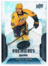 2016-17 UPPER DECK ICE PREMIERES PONTUS ABERG ROOKIE 386/999 NASHVILLE PREDATORS