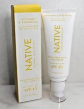 NATIVE MINERAL FACE LOTION SUNSCREEN SPF 30 WITH ZINC OXIDE 1.7 OZ - BOXED