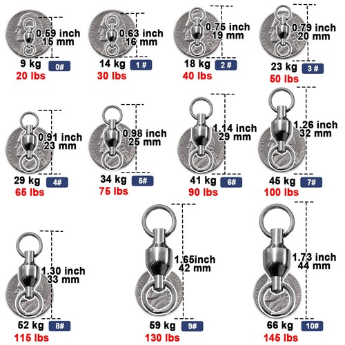 Fishing Swivels Ball Bearing Swivel Speed Clips Fishing Lure Connector Saltwater - Picture 2 of 32