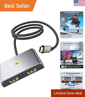 USB C to Dual HDMI Adapter,4K 60Hz ,Type C to HDMI Splitter for 2 Monitors Ex...