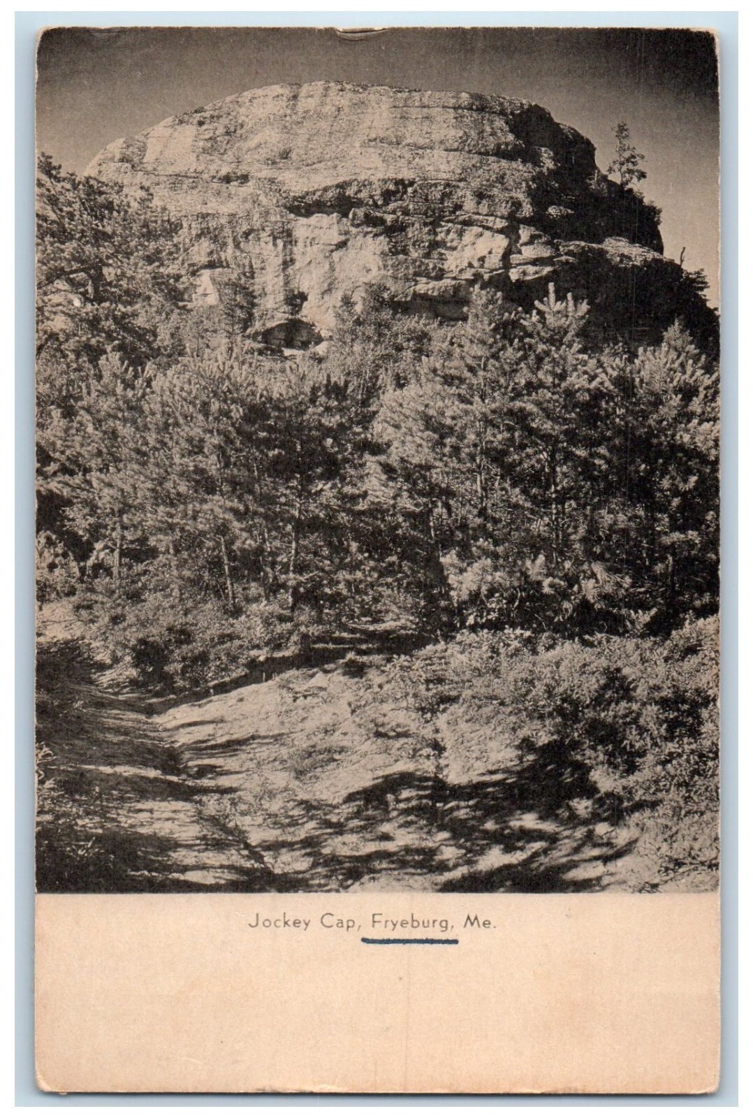 1958 Jockey Cap Trees Cliff Mountain Fryeburg Maine ME Vintage Antique Postcard eBay
