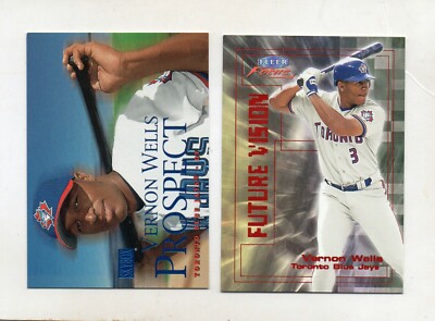 2-vernon wells blue jays 2000 skybox 240 sp fleer focus fv7 future