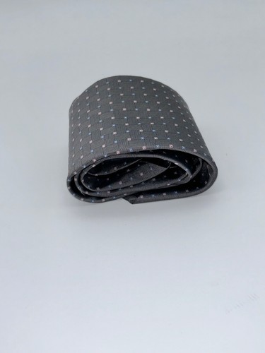 CRAVATTA DA UOMO BROOKS BROTHERS SETA NUOVA CON ETICHETTE. A pois grigio con puntini bianchi e blu solido - Foto 5 di 5