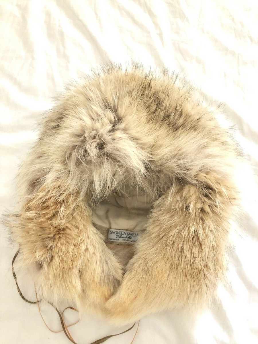 SIMONETTA RAVIZZA by ANNABELLA copricapo in vera pelliccia avorio