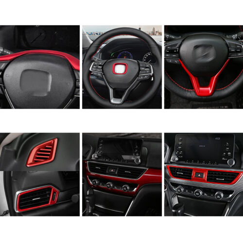 Tableau de bord console centrale rouge style sportif housse de ventilation pour Honda Accord 18-22 - Photo 1/16