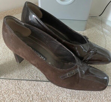 Dorndorf Leather Brown Court Shoes in Patent & Suede & Buckle detail UK 5.5 - VG