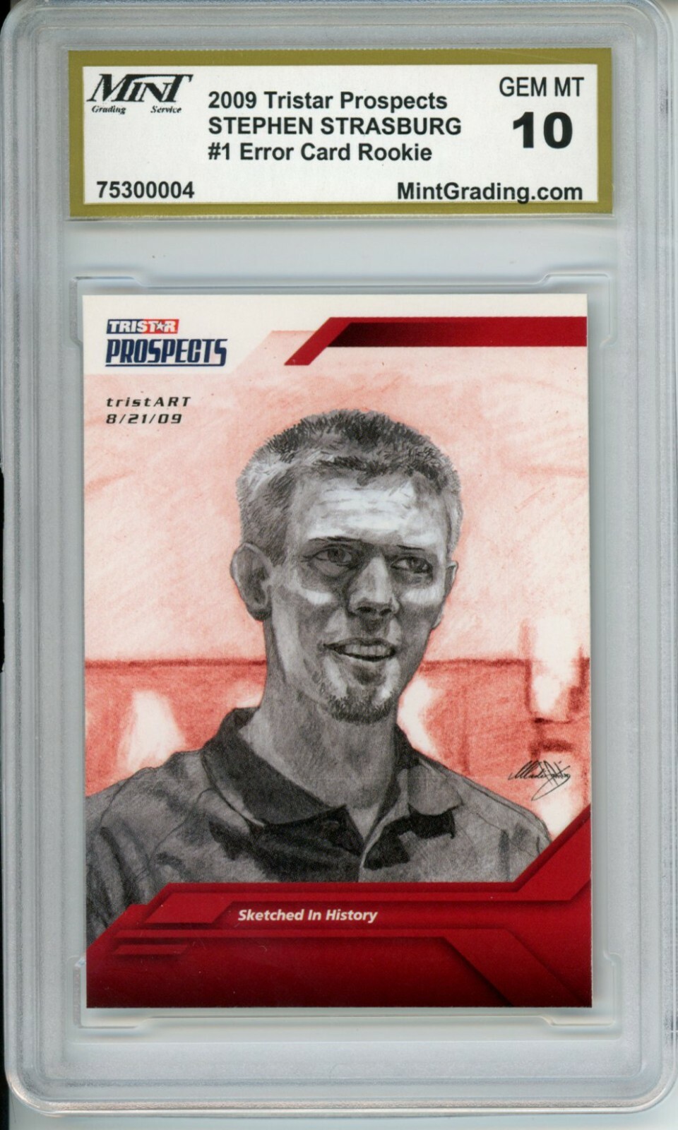 2009 Tristar Prospects Plus Stephen Strasburg RC MGS 10 Gem Mint