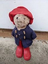 Rare Vintage Paddington Bear Red Boots Blue Coat P.B Plush Soft Toy 40cm