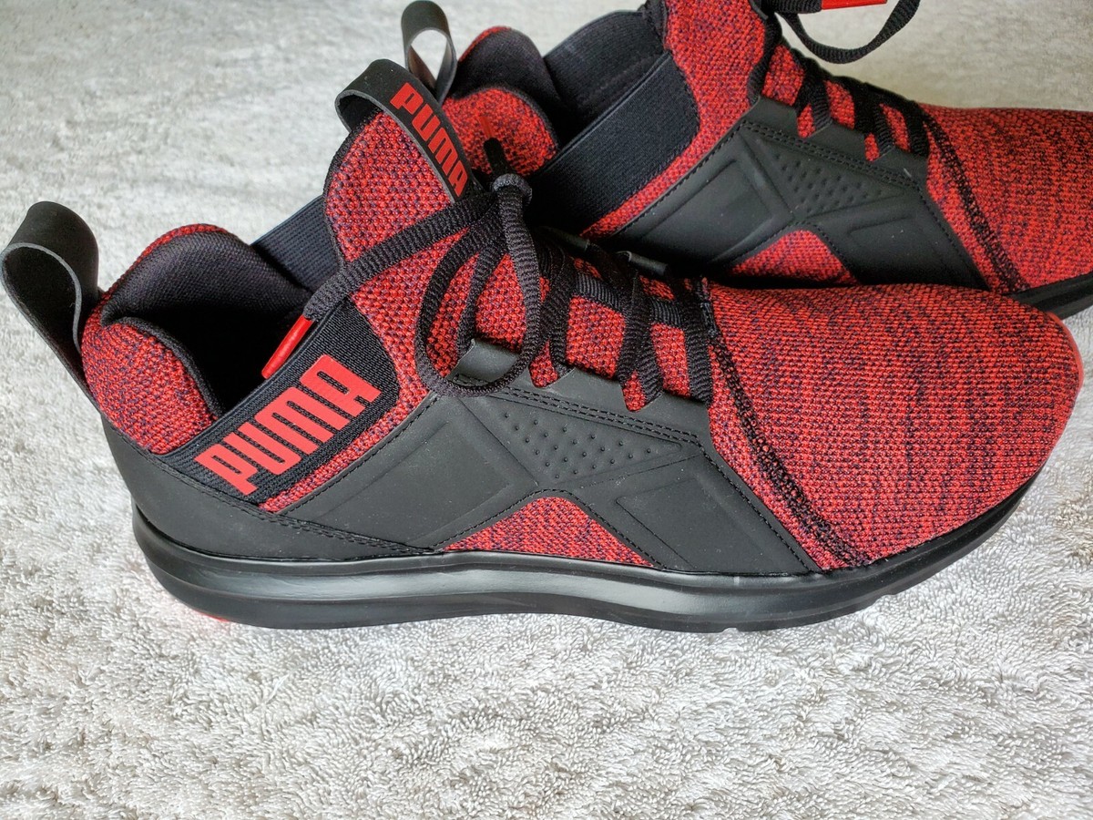 PUMA Men's Ignite Flash Evoknit Sneaker RED/BLACK