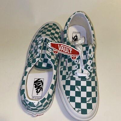 Vans Vault Og Era Lx Green And White Checkered Canvas. NIB. Mens