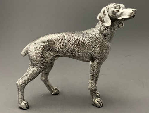 Silver WEIMARANER Model - Fully Hallmarked Sterling Silver - Picture 4 of 6